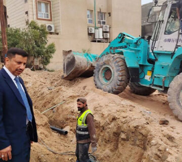 العامري يتابع ميدانيا مشروع البنى التحتية في مناوي لحم