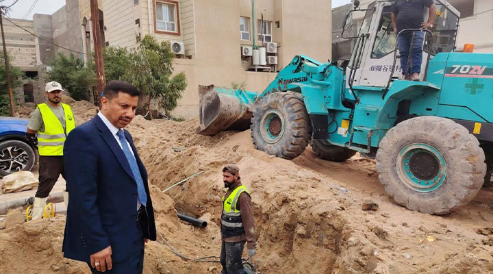 العامري يتابع ميدانيا مشروع البنى التحتية في مناوي لحم