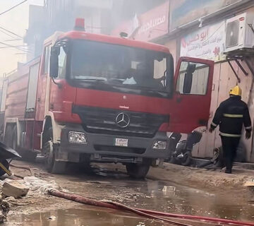 حريق في سوق الزبير