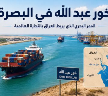 خور عبد الله في البصرة وممر الملاحة البحرية المؤدي إلى الموانئ العراقية
