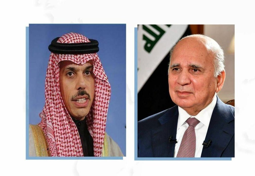 وزيرا الخارجية العراقي فؤاد حسين والسعودي فيصل بن فرحان يبحثان تعزيز العلاقات