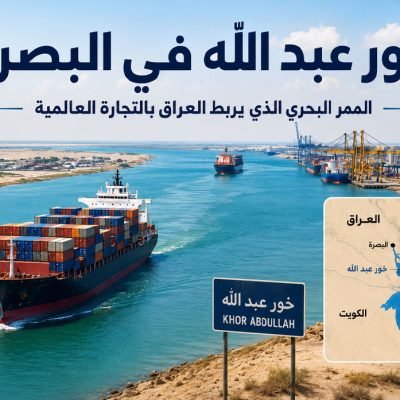 خور عبد الله في البصرة وممر الملاحة البحرية المؤدي إلى الموانئ العراقية