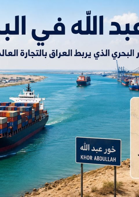 خور عبد الله في البصرة وممر الملاحة البحرية المؤدي إلى الموانئ العراقية